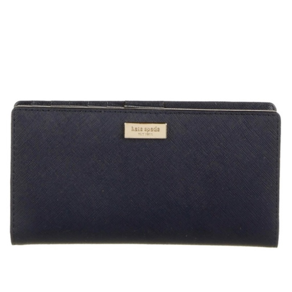 Kate Spade Navy Stacy Laurel Way Saffiano Leather Large Slim Bifold Wallet